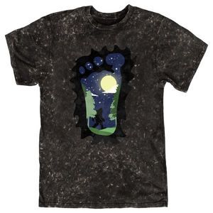 Bigfoot Moon Black Mineral Wash T-Shirt (Adult)