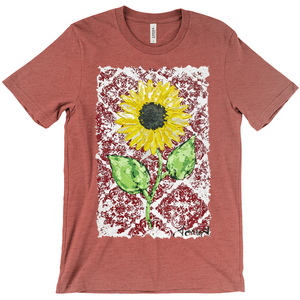 Vintage Red Sunflower T-Shirt (Adult)