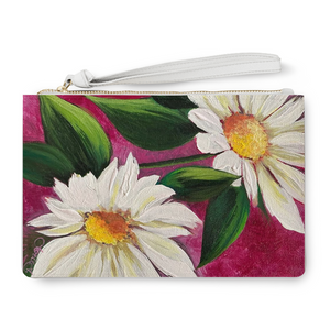 Magenta Daisies Clutch Bag