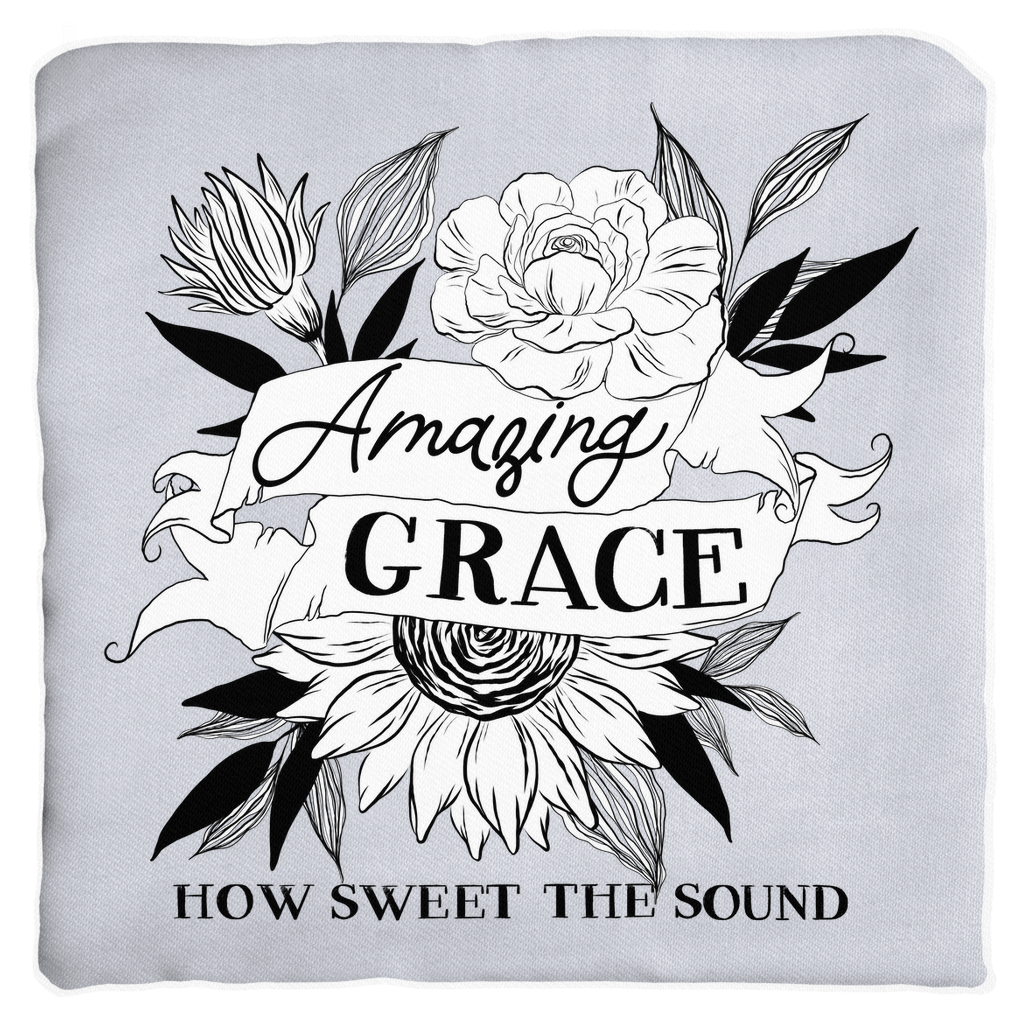 Amazing Grace Floral Throw Pillow