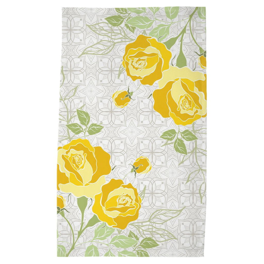 Art Deco Rose Tea Towel