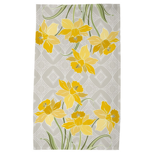 Art Deco Daffodil Tan Tea Towel