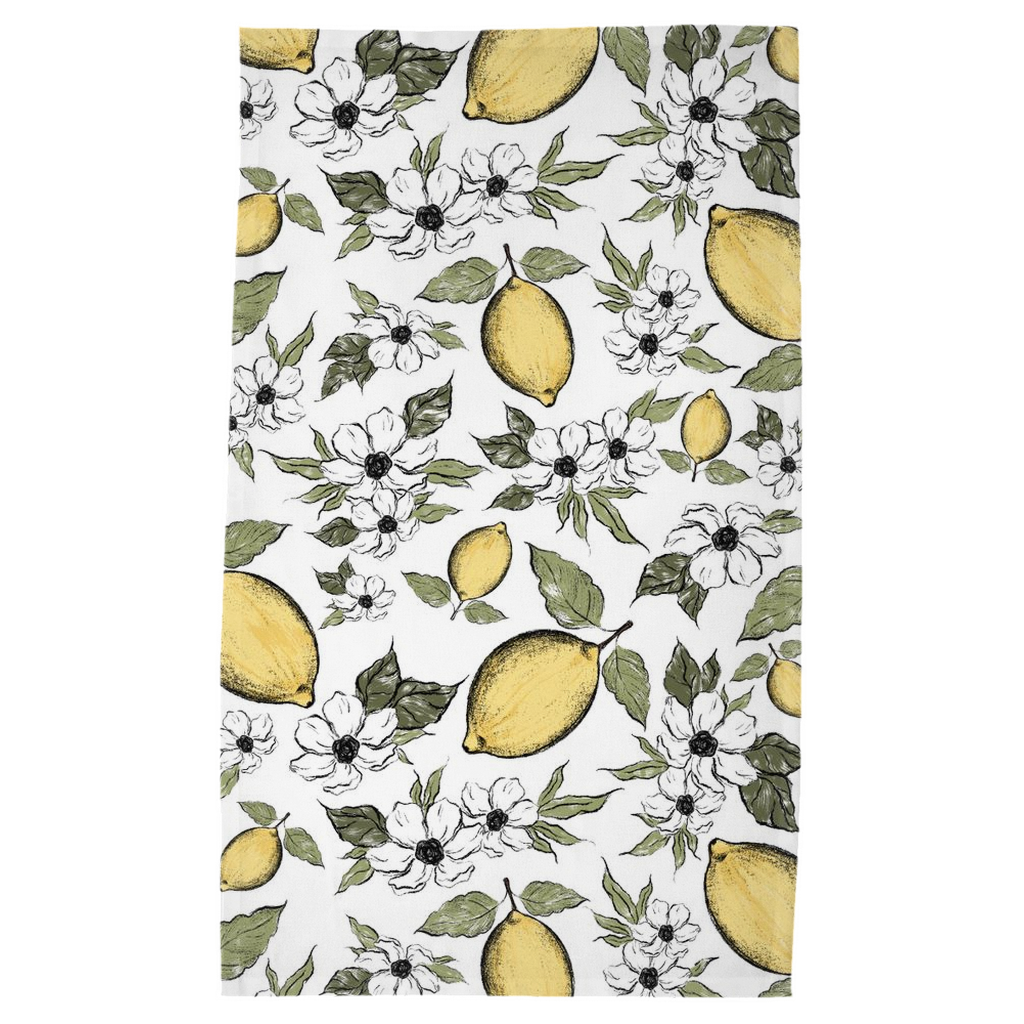 Lemon Blossoms Tea Towel