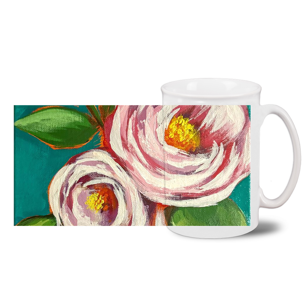 Frosted Roses Bistro Mug