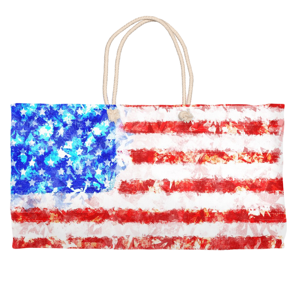 Distressed Flag Weekender Tote