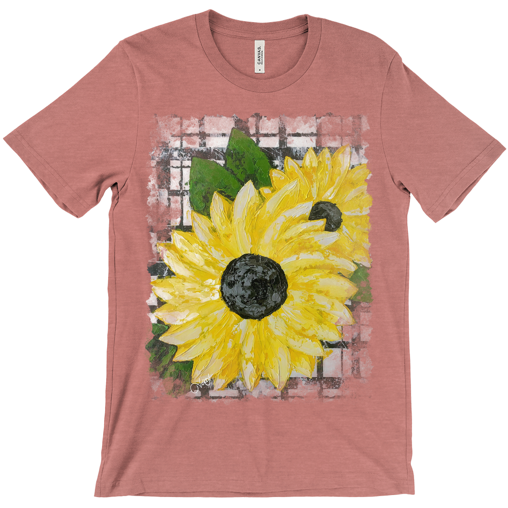 Plaid Sunflower T-Shirt (Adult)