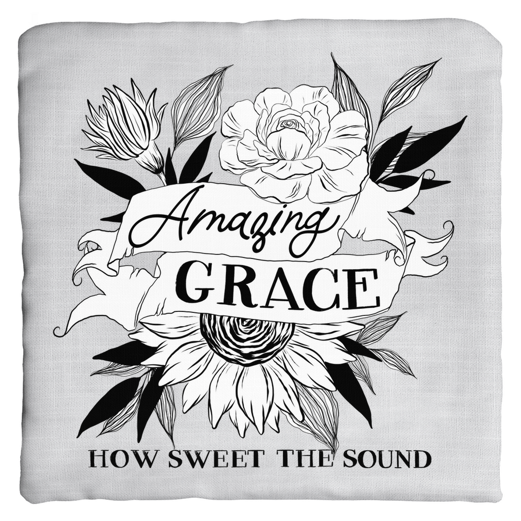 Amazing Grace Floral Throw Pillow