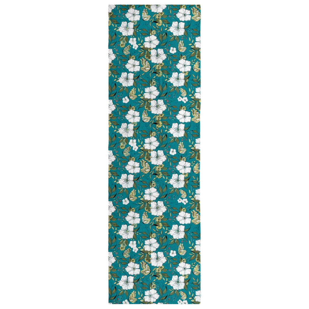 Teal Flutter Floral Scarf