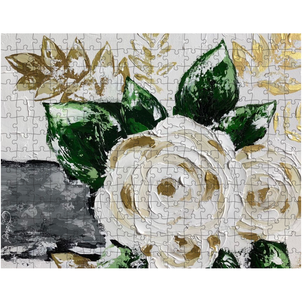 Metallic Rose Canvas Puzzle