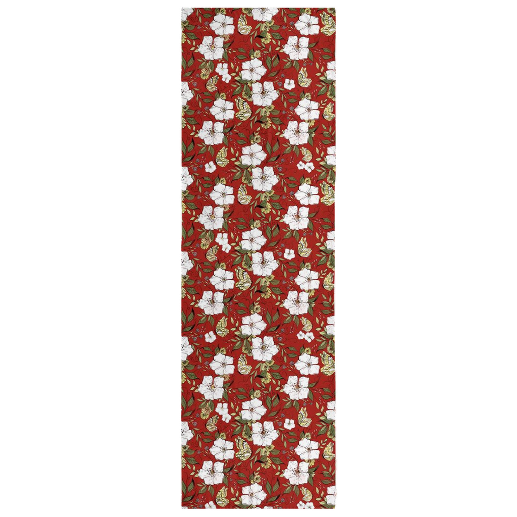 Red Flutter Floral Scarf