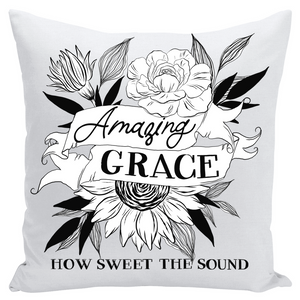 Amazing Grace Floral Throw Pillow