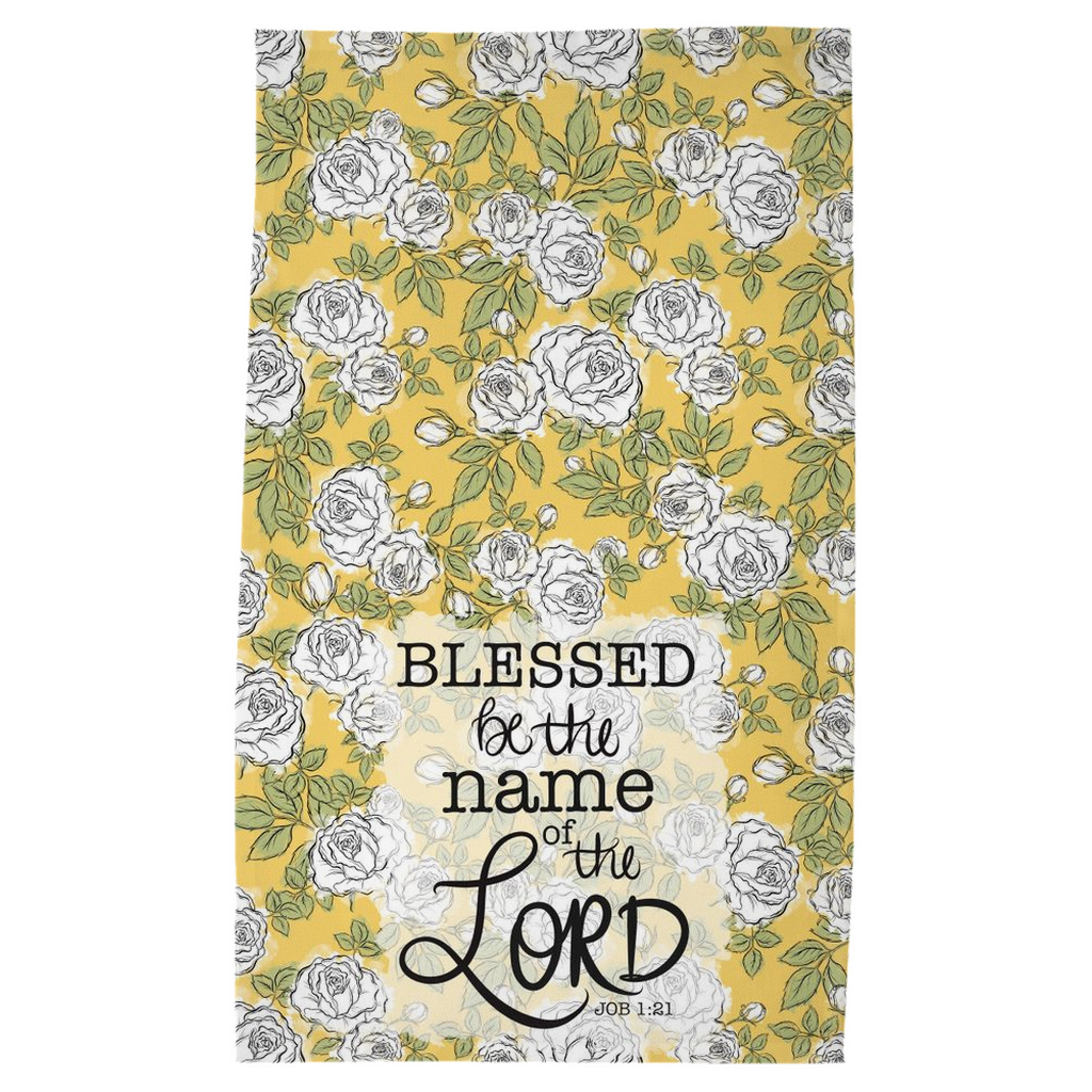 Blessed Be Roses Yellow Tea Towel