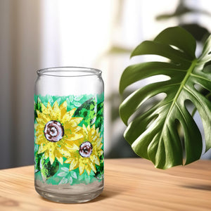 Summer Sunflowers Soda Glass