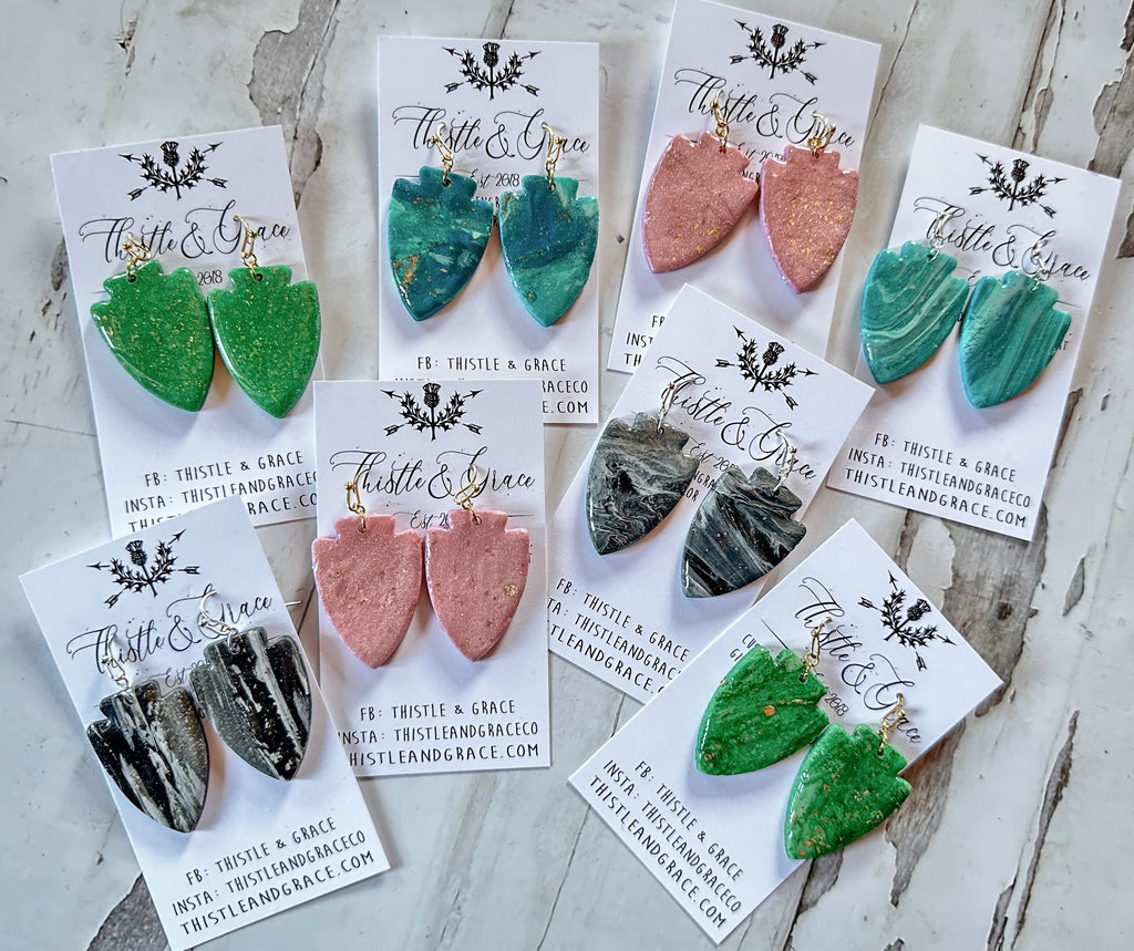 Arrowhead Clay Earrings