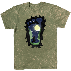 Bigfoot Moon Black Mineral Wash T-Shirt (Adult)