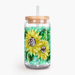 Summer Sunflowers Soda Glass