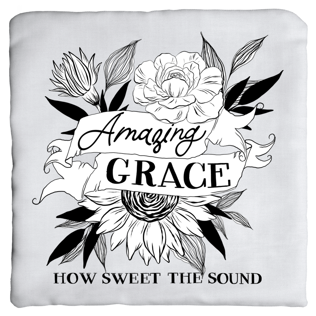 Amazing Grace Floral Throw Pillow