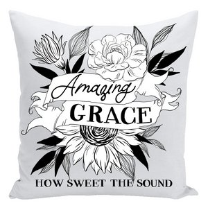 Amazing Grace Floral Throw Pillow