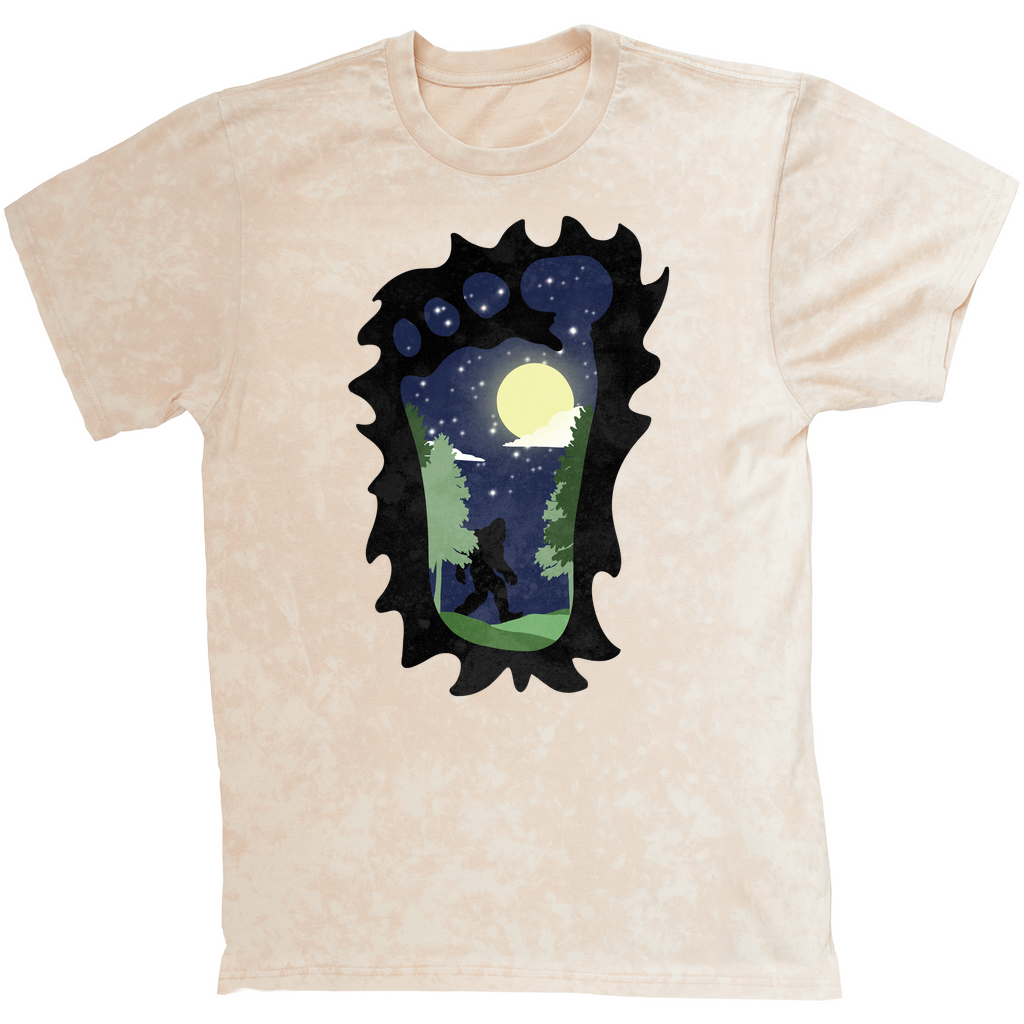 Bigfoot Moon Black Mineral Wash T-Shirt (Adult)