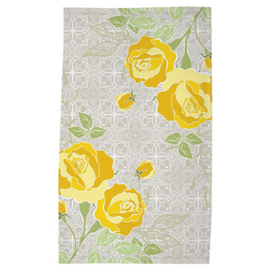 Art Deco Rose Tan Tea Towel