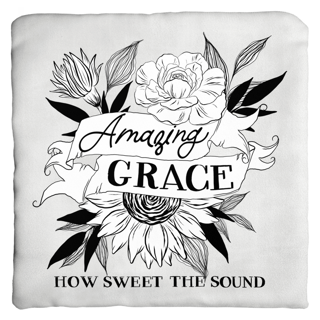 Amazing Grace Floral Throw Pillow