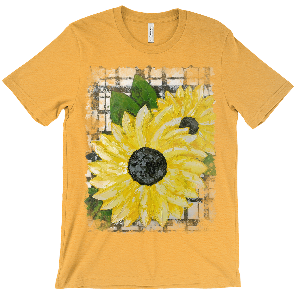 Plaid Sunflower T-Shirt (Adult)