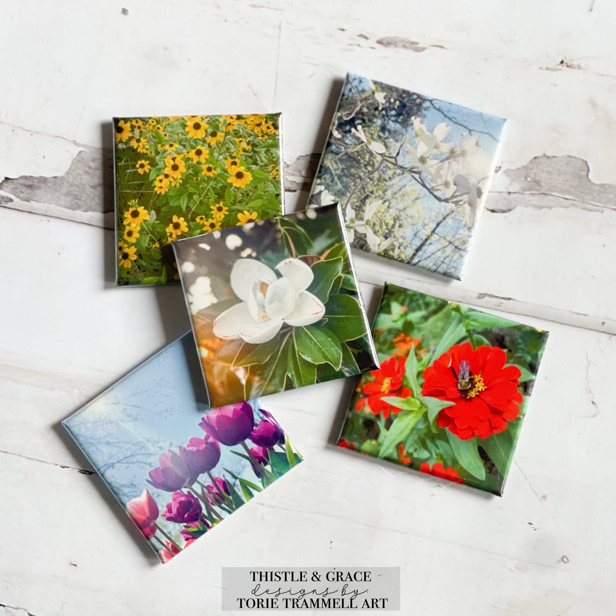 Spring Florals Photo Magnets