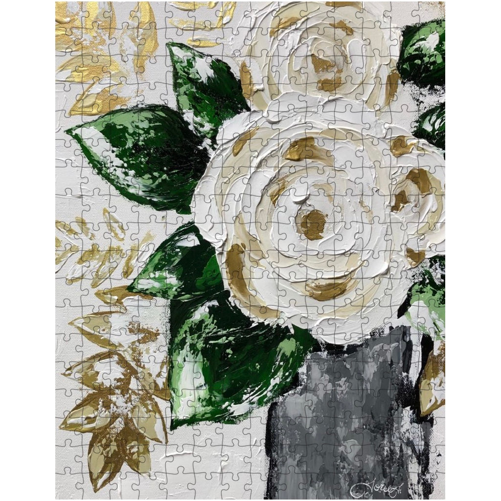 Metallic Rose Canvas Puzzle