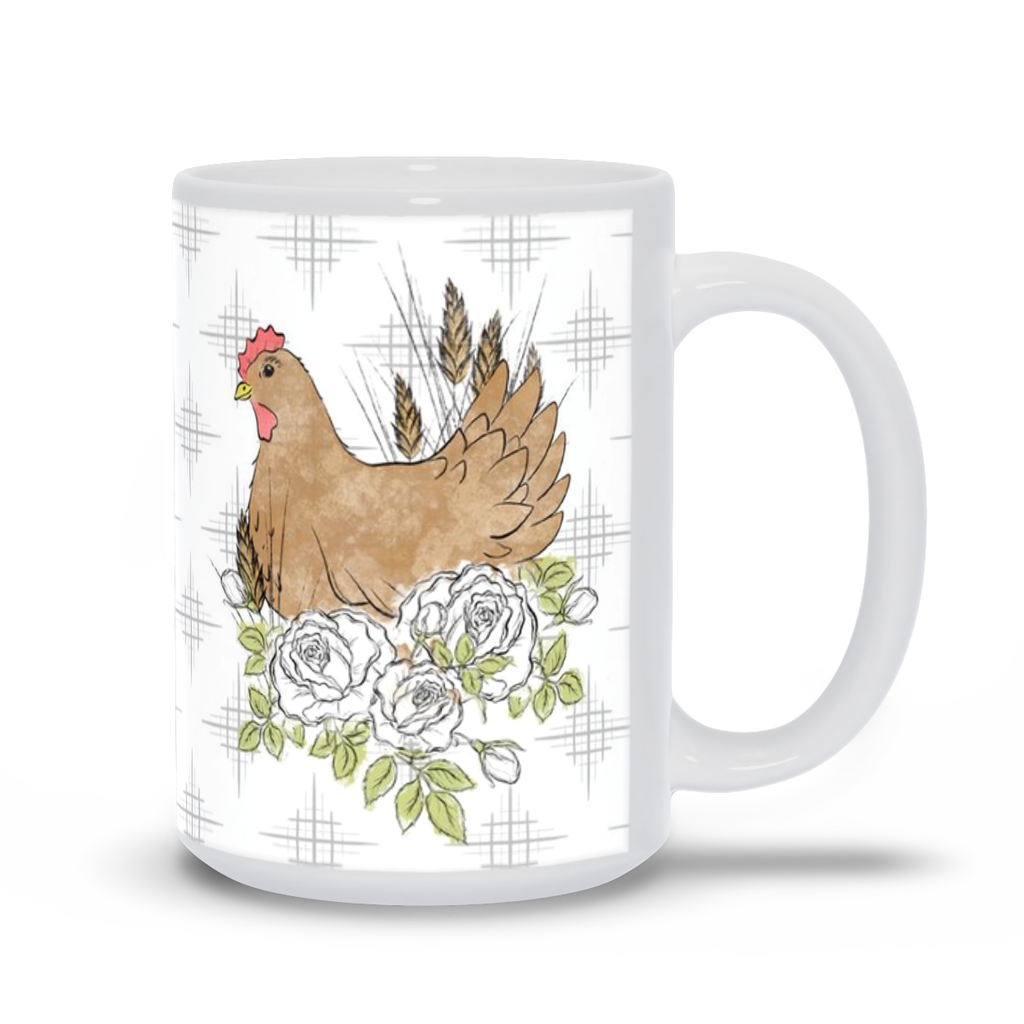 Floral Hen Mug