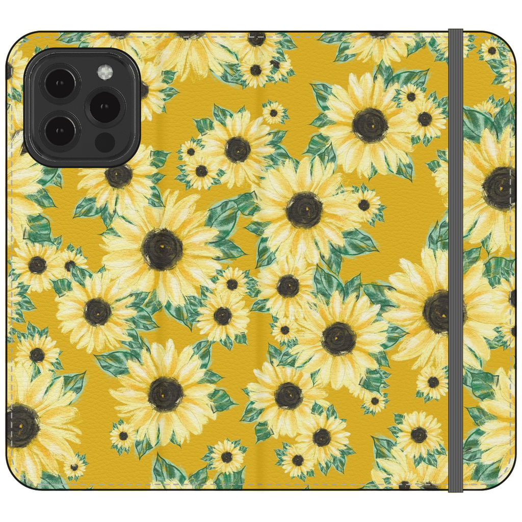 Golden Sunflower Fields WALLET Phone Case