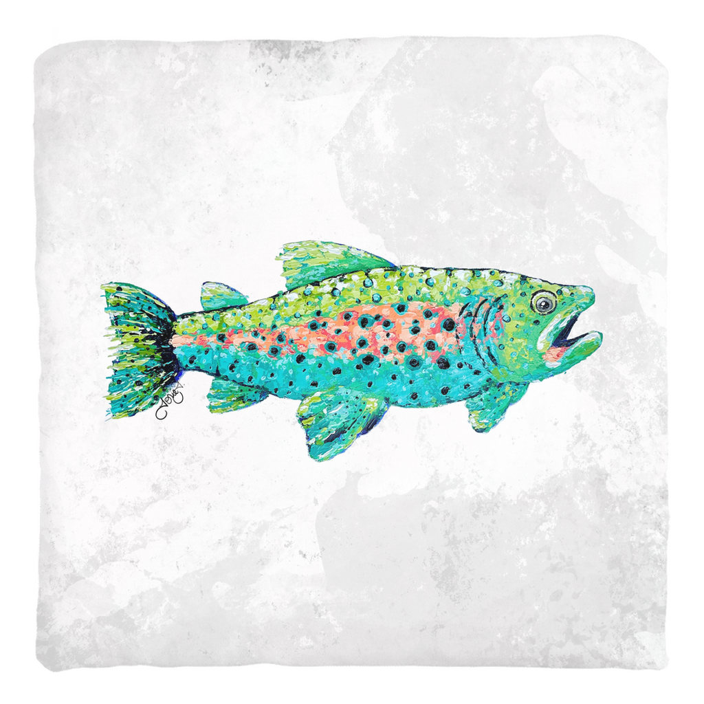 Trout Canvas Throw Pillow