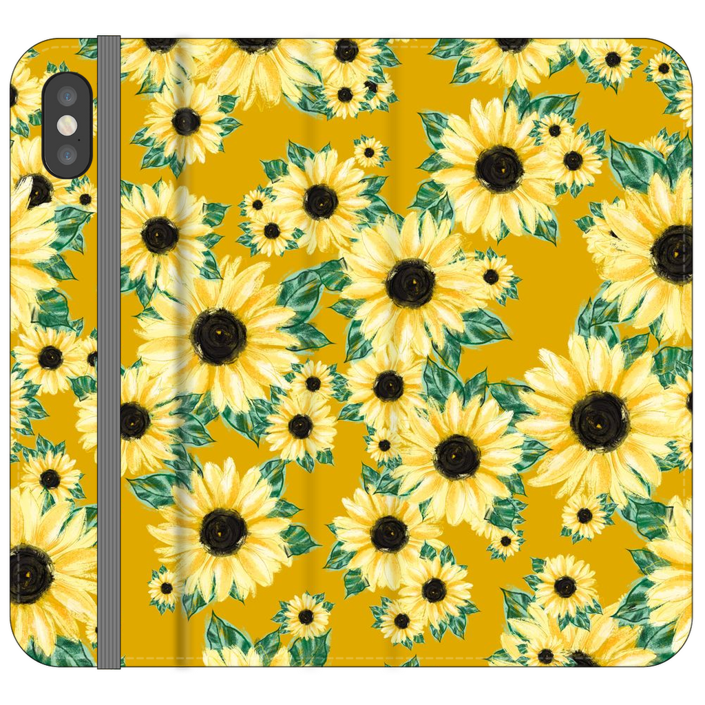 Golden Sunflower Fields WALLET Phone Case