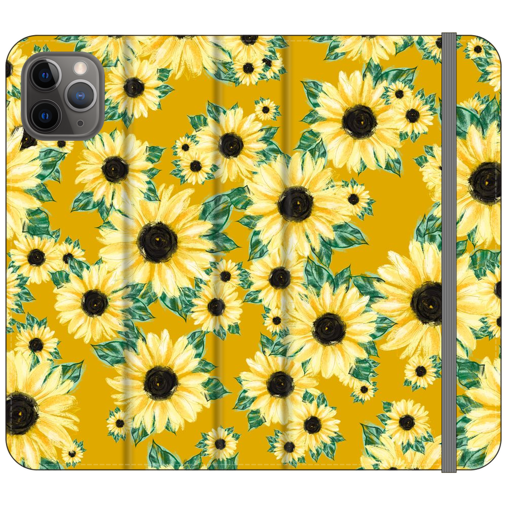 Golden Sunflower Fields WALLET Phone Case