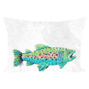 Trout Canvas Throw Pillow