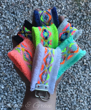 Neon Fringe Keychains