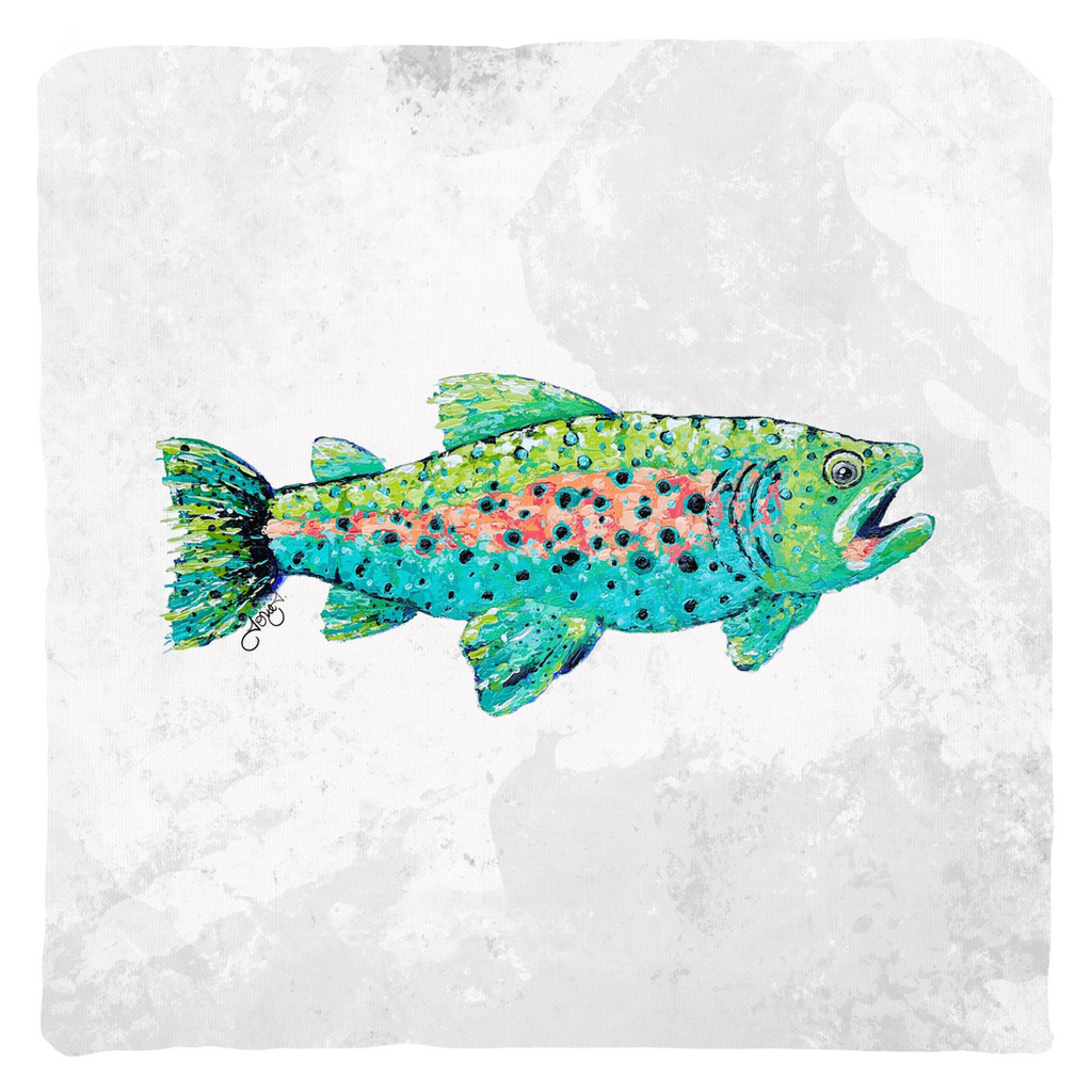 Trout Canvas Throw Pillow