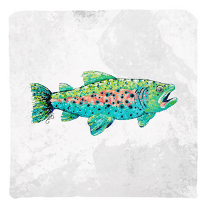 Trout Canvas Throw Pillow