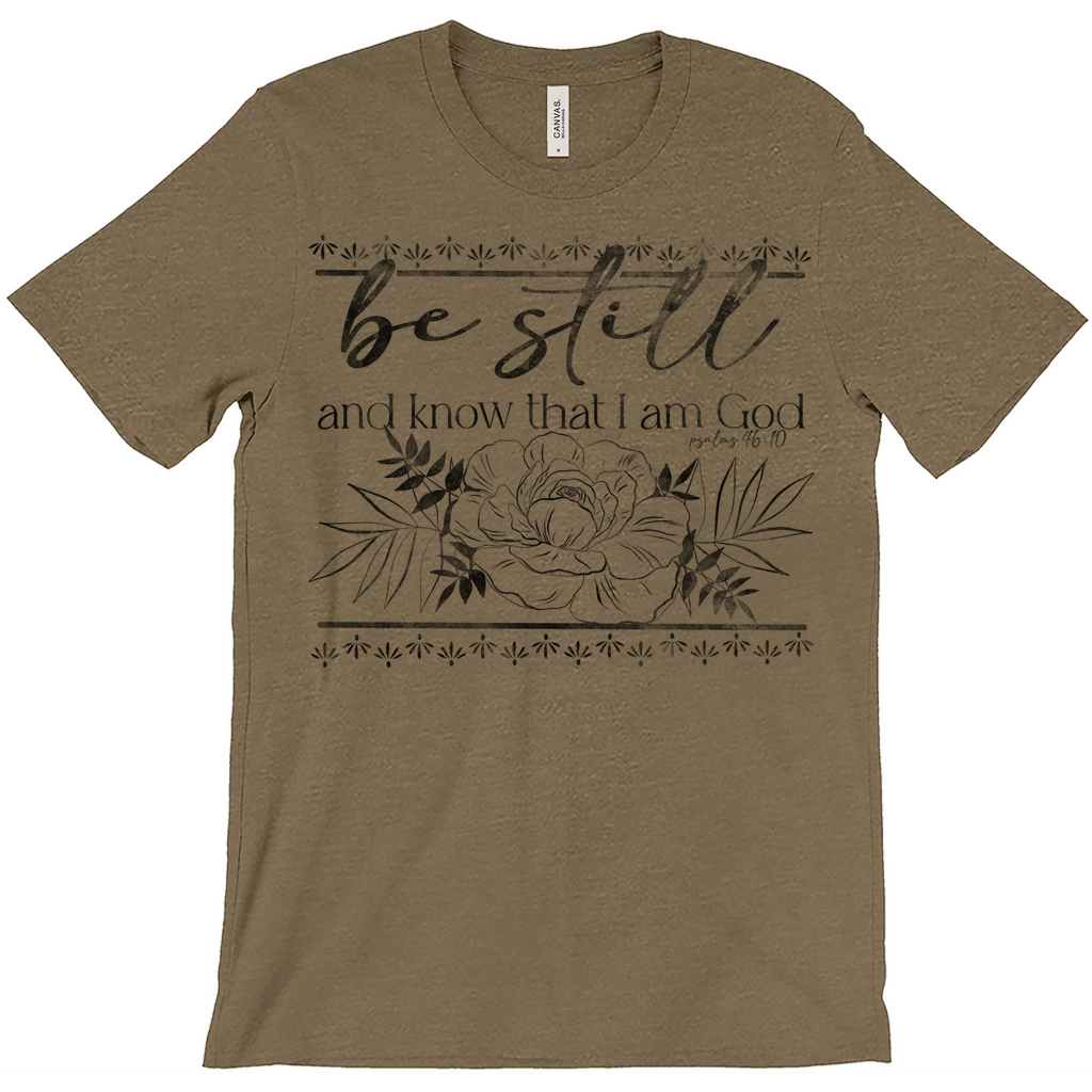 Be Still Peony T-Shirt Black Ink (Adult)