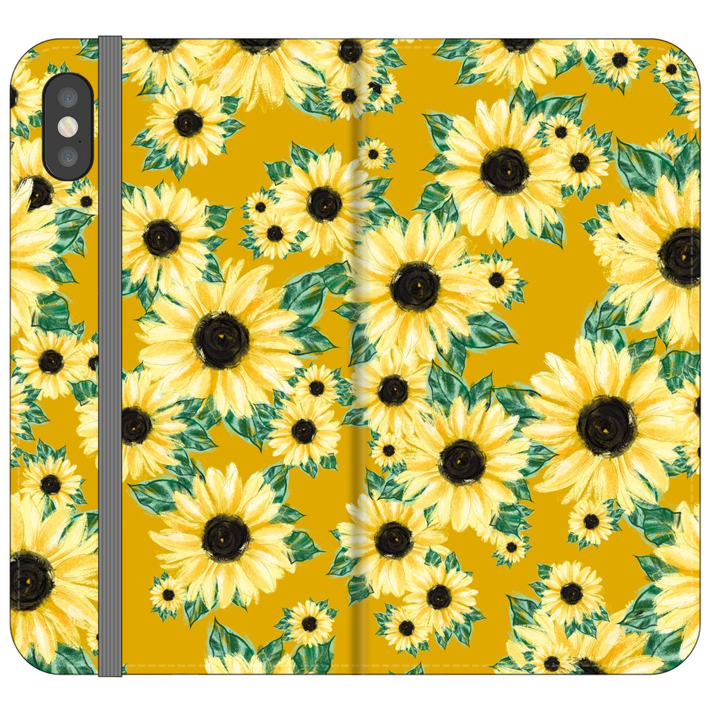 Golden Sunflower Fields WALLET Phone Case