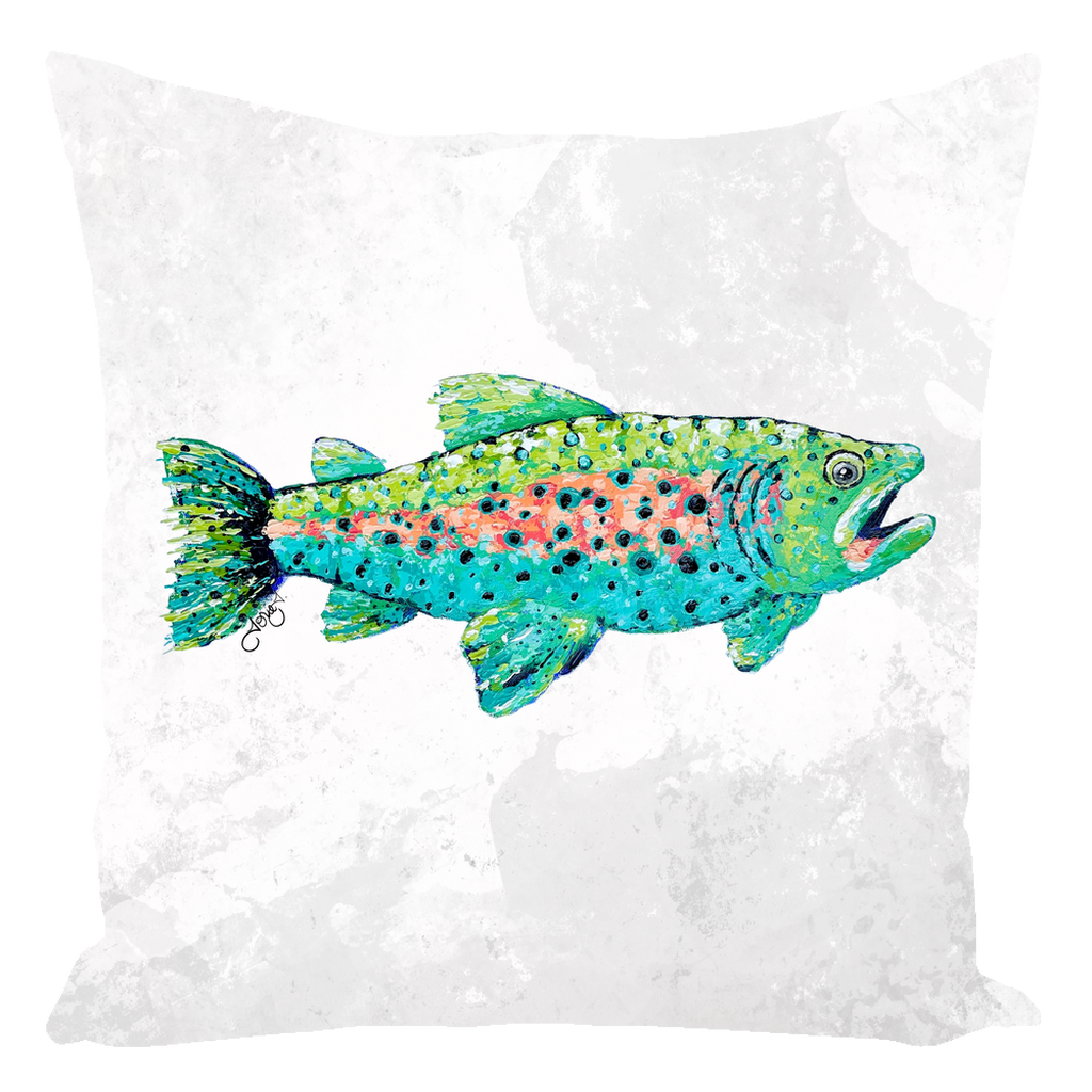 Trout Canvas Throw Pillow