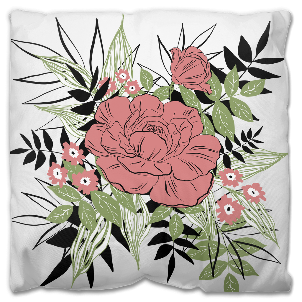 Peony Bouquet Outdoor Pillow