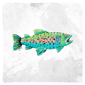 Trout Canvas Throw Pillow