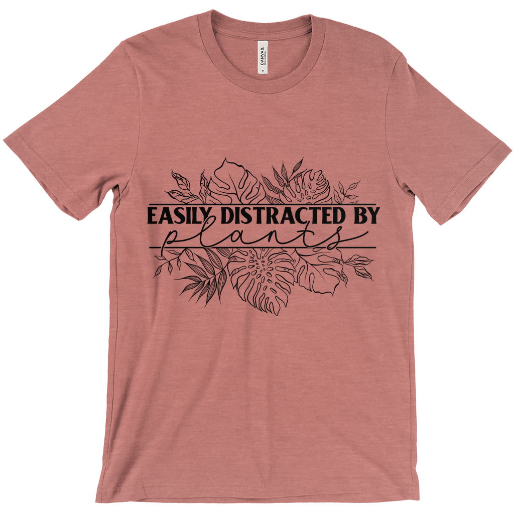 Easily Distracted by Plants T-Shirt Black Ink (Adult)