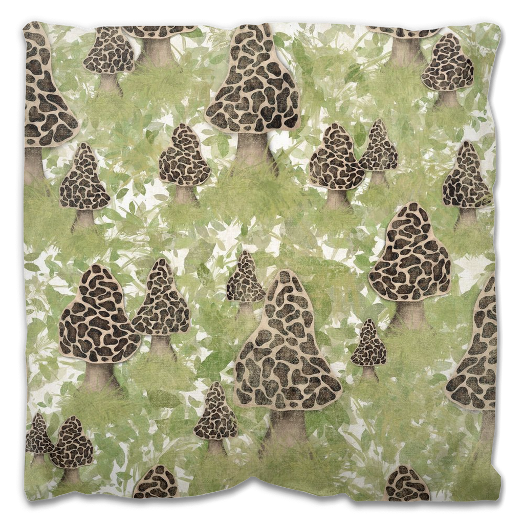 Morel Mushrooms Outdoor Pillow