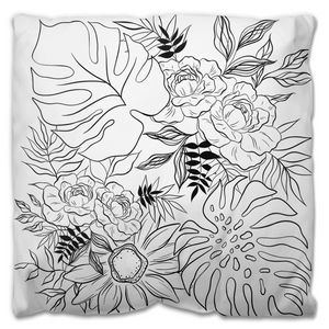 Plant Collage Outdoor Pillow