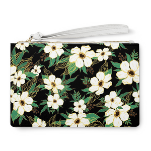 Black Anemone Clutch Bag