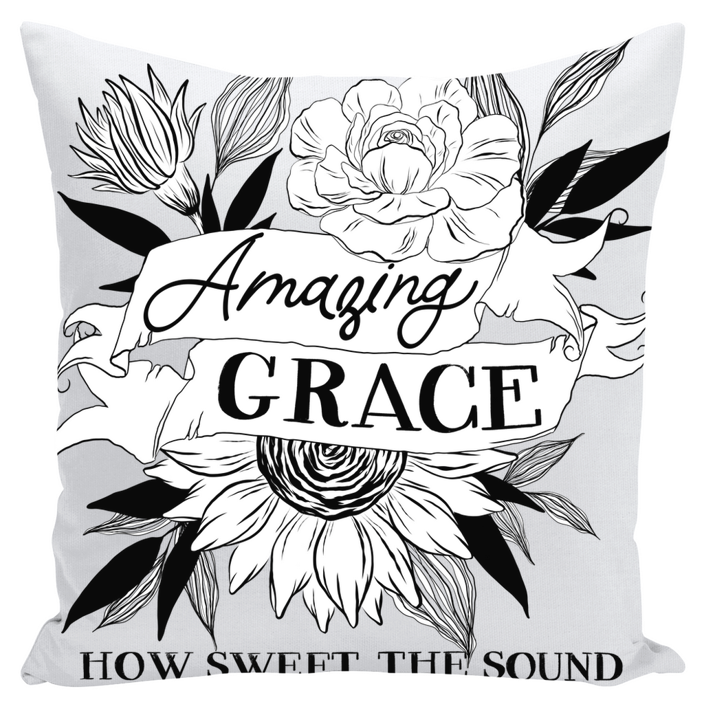 Amazing Grace Floral Throw Pillow