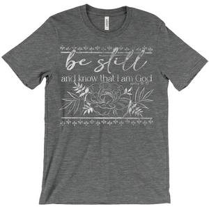 Be Still Peony T-Shirt White Ink (Adult)