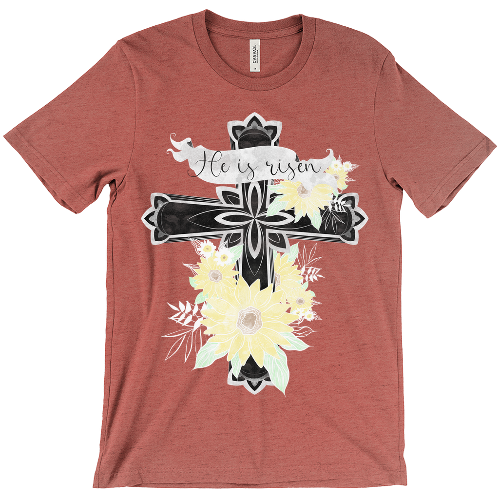 Risen Floral Cross T-Shirt (Adult)