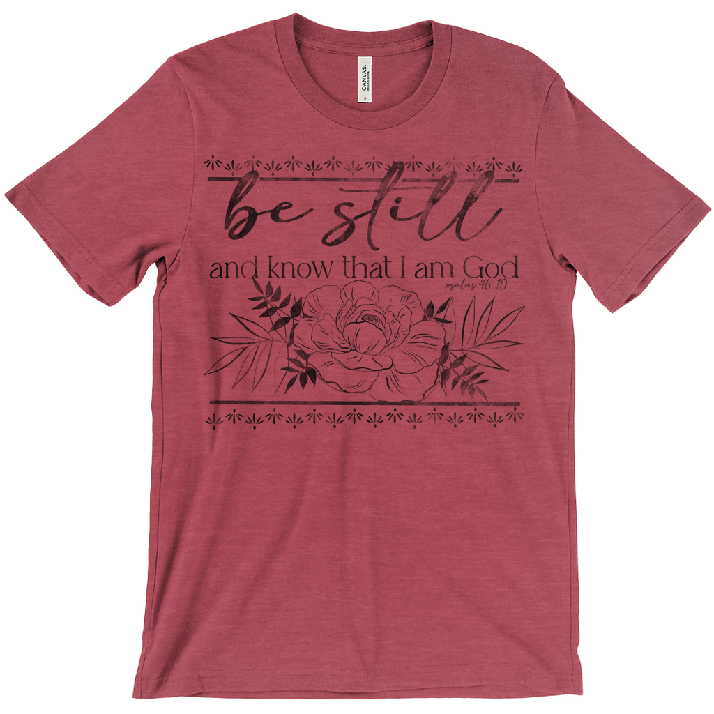 Be Still Peony T-Shirt Black Ink (Adult)